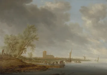 Paysage fluvial avec vue de Naarden