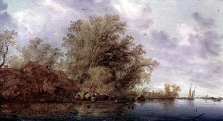 Paysage de rivière boisée