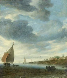 Eaux intérieures avec un voilier