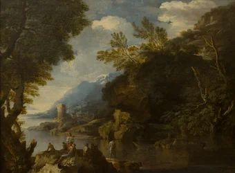 Paysage avec figures et bateaux, vers 1635-73