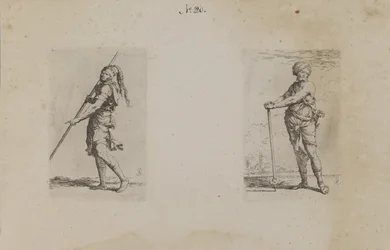 (Série de figurines) Homme au chapeau à plumes, vue de côté