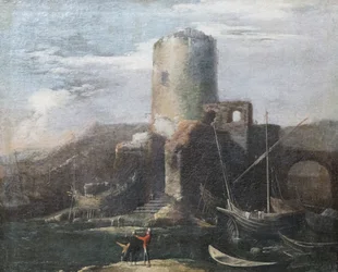 Paysage avec ruines