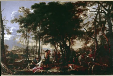 Le bois des philosophes. Peinture de Salvator Rosa