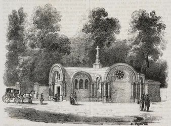 Chapelle Royale de Saint Ferdinand, Sablonville, France, lithographie de Salvatore Puglia de Poliorama Pittoresco, n 13, 4 novembre
