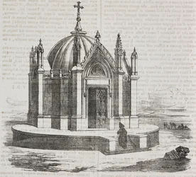 Chapelle de Saint Louis à Tunis, Tunisie (lithographie de Salvatore Puglia de Poliorama Pittoresco, n 38, 27 avril)