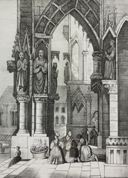 Cathédrale de Ratisbonne, Allemagne, lithographie de Salvatore Puglia de Poliorama Pittoresco, n 12, 30 octobre