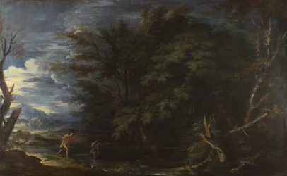 Paysage avec Mercure et le bûcheron malhonnête, vers 1663