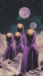 Personnages à capuche cosmiques