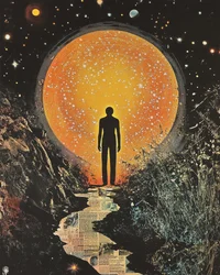 Figure devant le Portail cosmique