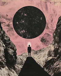 Un homme sous le ciel infini