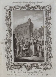 Paulinus baptisant Edwin, le premier roi chrétien de Northumbrie, à York