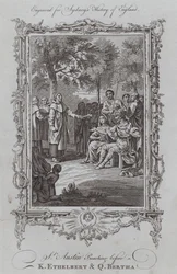 Saint Augustin prêchant devant le roi Ethelbert et la reine Bertha