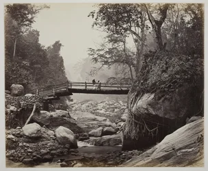 Sans titre [passerelle sur une rivière], vers 1865