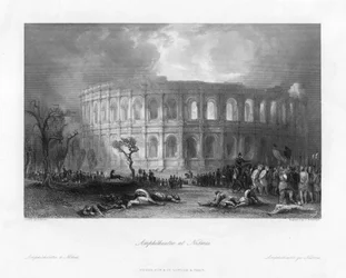 Amphithéâtre à Nîmes, France, 19ème siècle