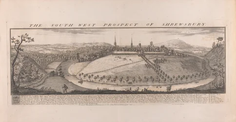 Vue sud-ouest de Shrewsbury, Shropshire