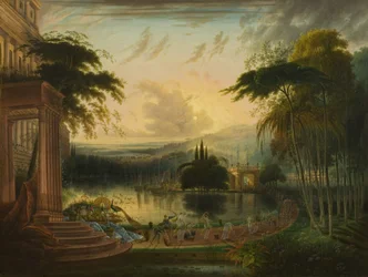 Un paysage romantique avec l