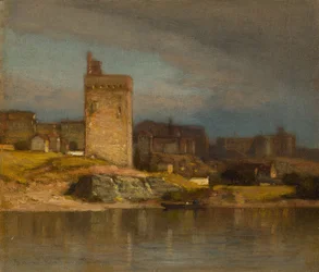 Vieille tour à Avignon, vers 1875