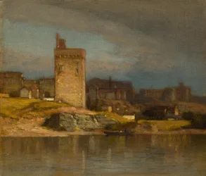 Vieille tour à Avignon, vers 1875