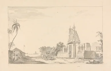 Carrosse devant une Porte en Ruine