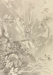 Figures traversant un pont au-dessus d