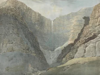 Gorge rocheuse avec une cascade