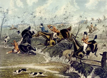 La grande chasse au renard du Leicestershire, planche 3 (gravé par Charles Hunt)
