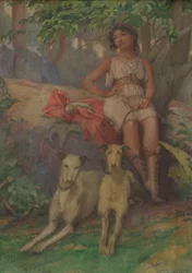 Figure avec Deux Chiens