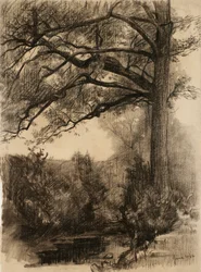Paysage avec grand arbre, 1884
