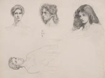 Esquisse de têtes féminines