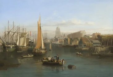 St Mary Redcliffe et Redcliffe Parade depuis Prince Street Bridge, c.1826