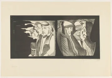 Deux groupes de figures dos à dos