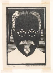 Autoportrait avec lunettes et barbiche