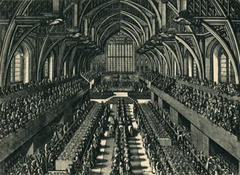 Le dîner de couronnement de Jacques II dans le Westminster Hall