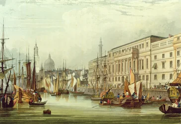 Custom House, E16, gravé par R. G. Reeve, 1828