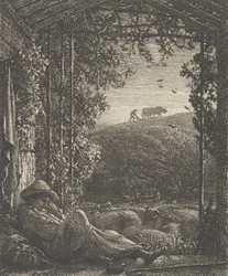 Le berger endormi, tôt le matin, 1857
