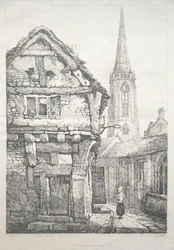 Série de bâtiments anciens et de cottages ruraux dans le nord de l