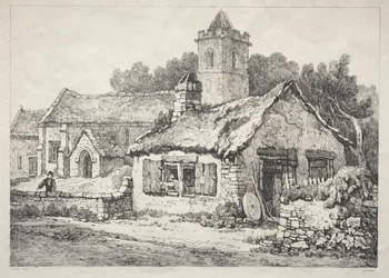 Une série de bâtiments anciens et de cottages ruraux dans le nord de l
