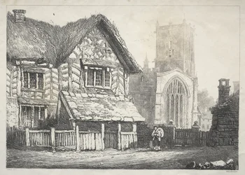Une série de bâtiments anciens et de cottages ruraux dans le nord de l