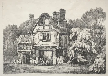 Une série de bâtiments anciens et de cottages ruraux dans le nord de l