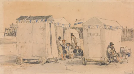 Tentes de bain sur la plage, Ostende