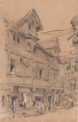 Vieille rue à Lisieux, vers 1820