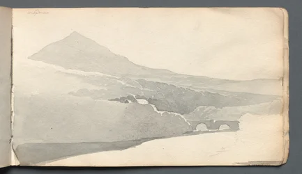 Carnet de croquis : "Paysage montagneux avec pont"