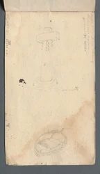 Carnet de croquis : Étude de croix et de barque (sur la couverture arrière)