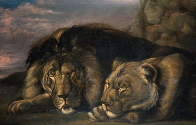 Lion et lionne endormis, 1823-1830