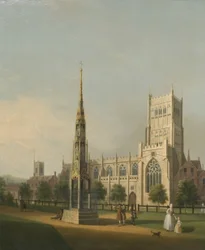 Vue de Bristol High Cross et de la Cathédrale, vers 1750