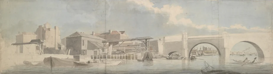 Pont de Westminster, côté Surrey, vers 1750
