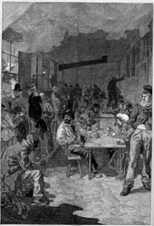 Vue du fourneau de la Société philanthropique de la rue de Sèvres où les pauvres de Paris viennent pour un repas