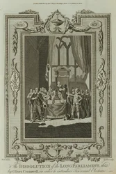 La dissolution du Long Parlement en 1653 par Oliver Cromwell (gravure)