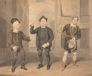 Une scène de pièce de théâtre - trois acteurs