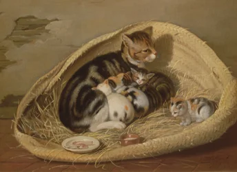 Chat avec ses chatons dans un panier, 1797